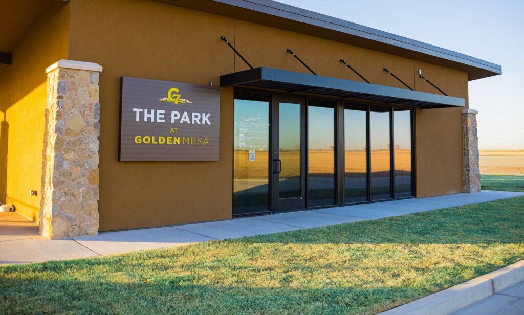 The Park in the golden sunshine at Golden Mesa RV Park with indoor bathrooms, showers and laundry in Guymon, Oklahoma.